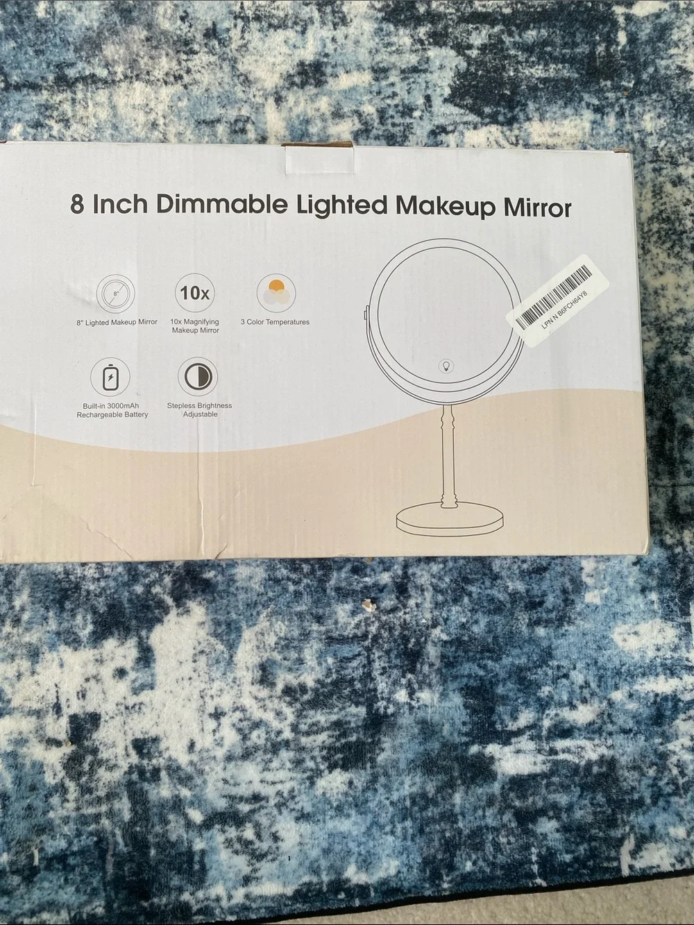 8 Inch Dimmable Lighted Makeup Mirror - White